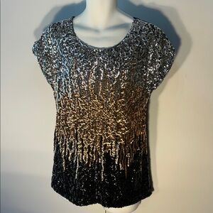 Pretty Guide NWT SZ S Women’s Sequin Ombre Top Dressy Party Night Life Retro